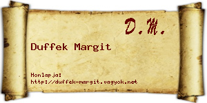 Duffek Margit névjegykártya